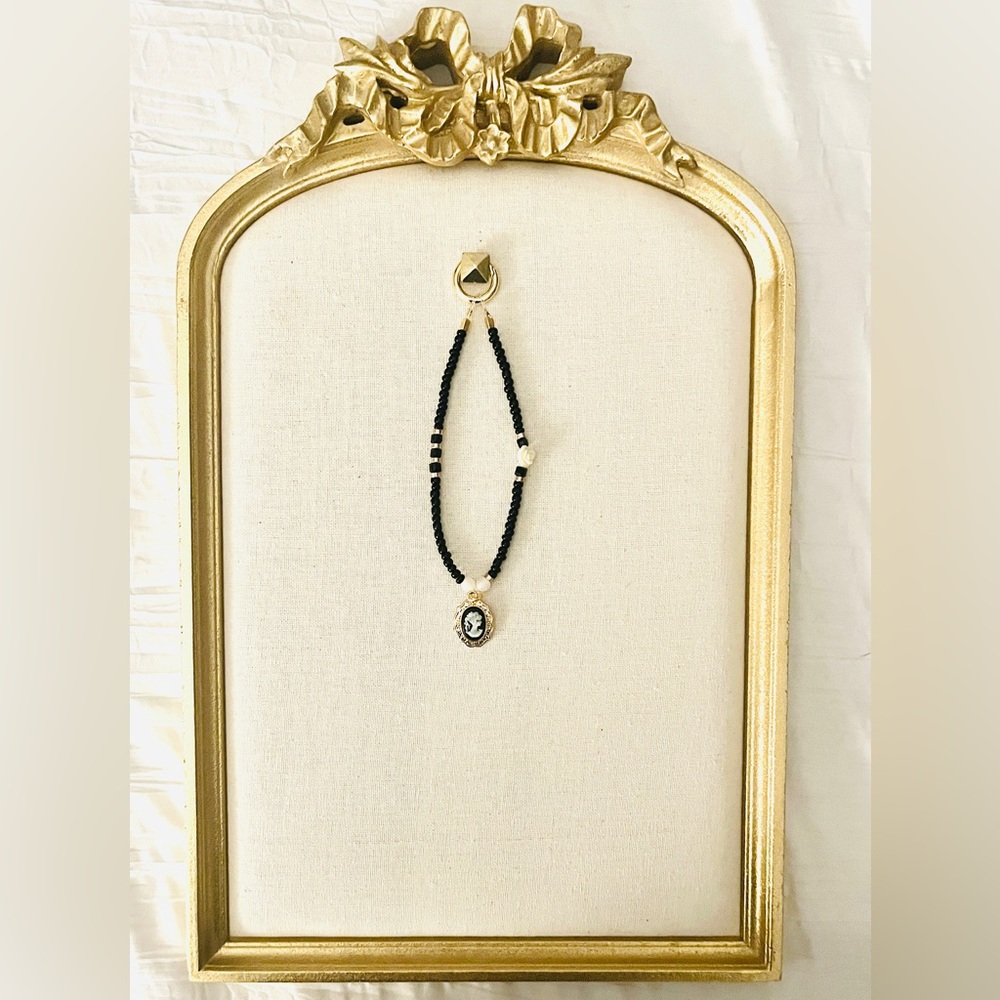Handmade “Cameo” Rose Phone Charm Wristlet.